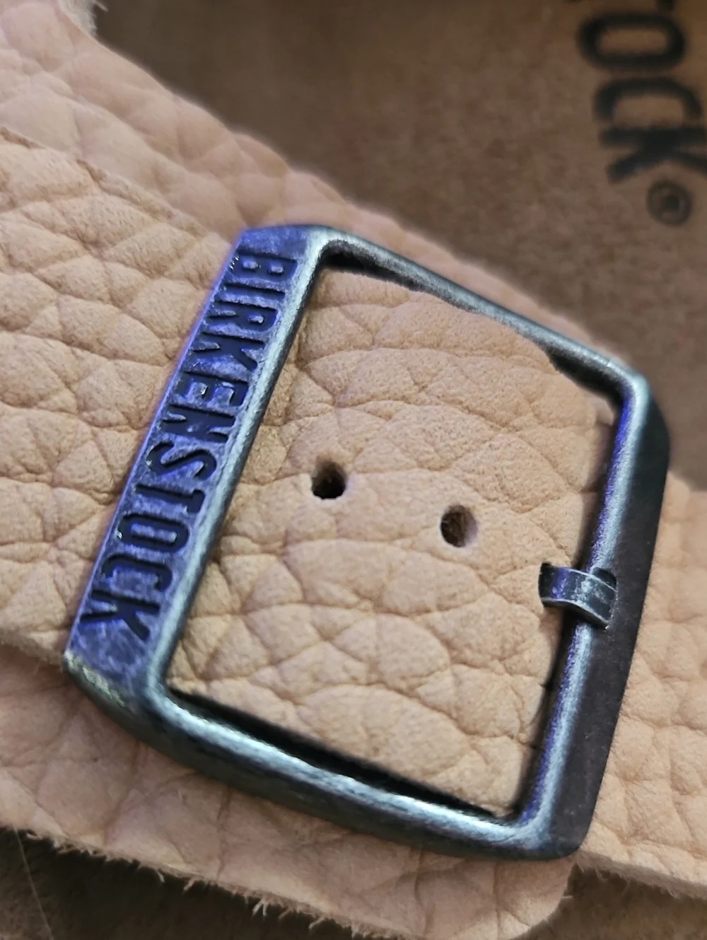 Birkenstock Light Pink Pebbled Leather Slide Sandals